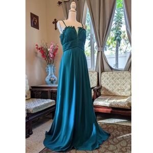 Fanny Fashion Teal Evening Gown #FA019